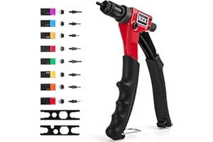 rzx 8" Rivet NUT Gun M3 M4 M5,m6,1/4-20m10-24, 8-32, 6-32,Hand Riveter Rivet Gun, Riveting Tools with Nut Setting System