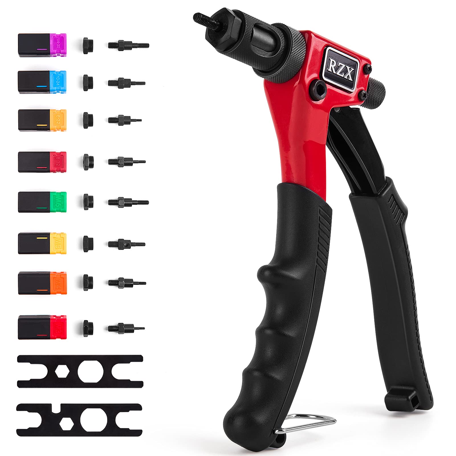 rzx 8" Rivet NUT Gun M3 M4 M5,m6,1/4-20m10-24, 8-32, 6-32,Hand Riveter Rivet Gun, Riveting Tools with Nut Setting System