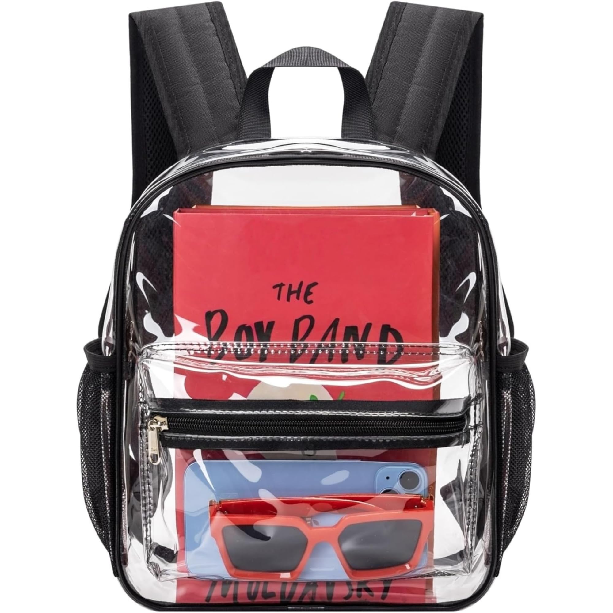 Photo 1 of MAY TREE Clear Backpack for Stadium Events, 12x11x5 Inches Small Clear Backpack for Concert Festival Sports Outdoor - Black