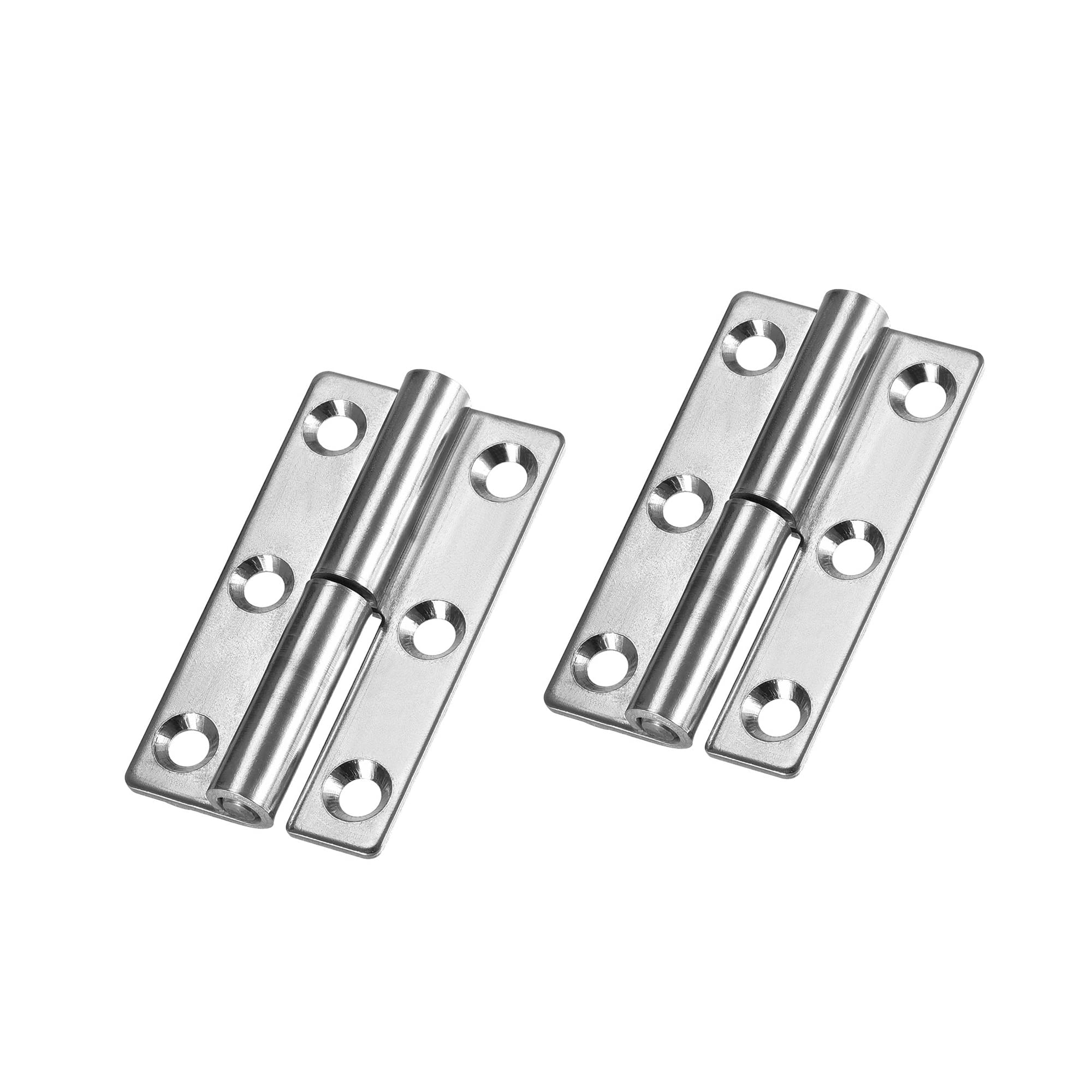 sourcing map Lift Off Hinge, Left Handedness Mini Stainless Steel Hinge Detachable Slip Joint Small Flag Hinges 64mm Long 37mm Open Width 2pcs