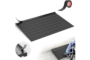 STURDON Rubber Threshold Ramp 3" Rise, Upgraded 2300LBS Wheelchair Ramp for Doorway, Door Ramp Includes Free 3.3-FT Mini Ramp, 3-Channel Cable Management, Heavy-Duty Capacity, Non-Slip, for Home, Garage