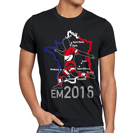 style3 EM 2016 Österreich Fan Herren T-Shirt Frankreich alle Spielorte Austria