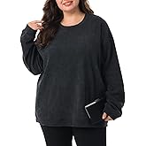 HOdo Women's Plus Size Sweatshirts Oversized Pullover Long Sleeve Tops Crew Neck Sweat Shirt Casual Loose Fitting 1X-5X