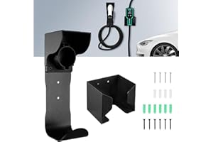 Newruiheng EV Charger Holder and Control Box Holder Set, Wall-Mount Electric Vehicle Charger Storage, Nozzle Holster Dock and Cable Organizer Combination for SAE J1772 Connector