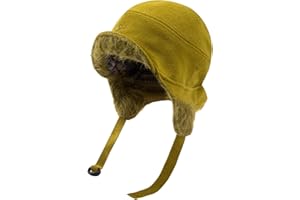 Gvatasz Fleece Trapper Hats with Visor Women Winter Ear Flap Ski Cap Warm Russian Ushanka Hat Windproof Eskimo Aviator Hat
