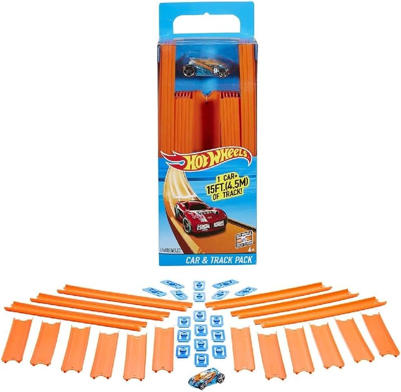 Hot Wheels Track Builder Straight Track with Car BHT77