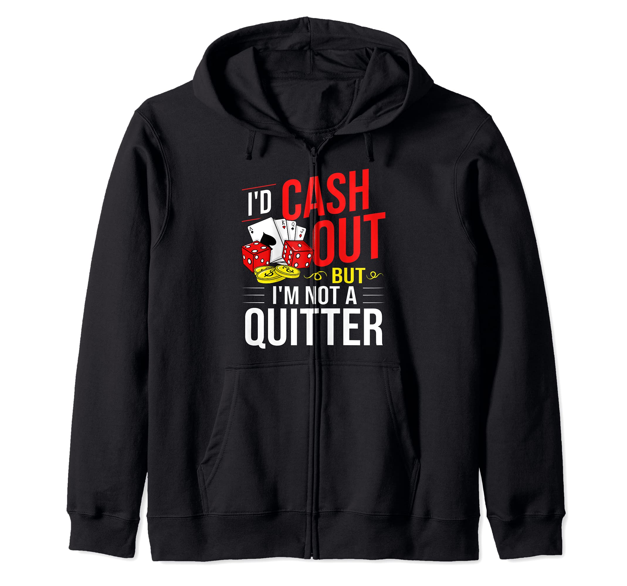 Casino Slot Machine Game Chips Card Player Zip Hoodie