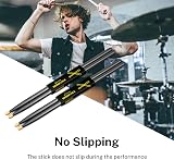 Donner Black Drum Sticks 7A Classic Maple Wood 2 Pair with Carrying Bag view 5