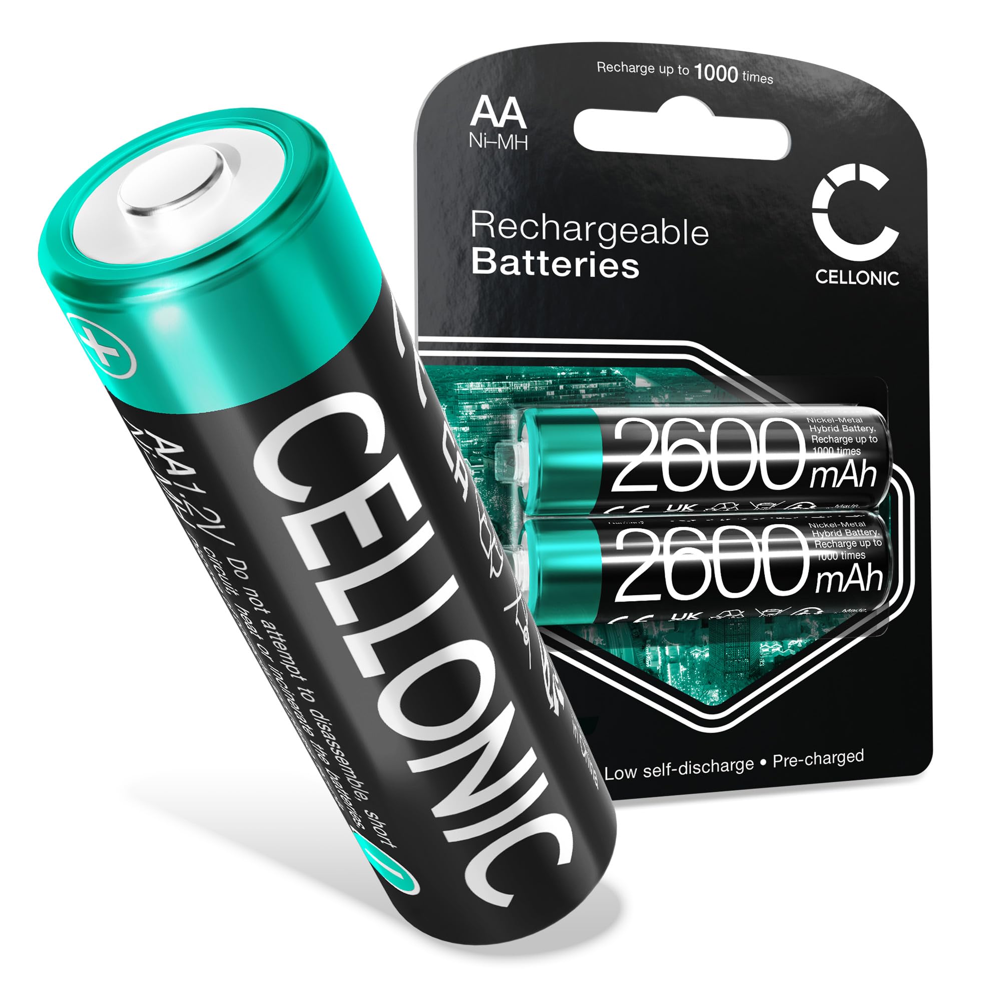 CELLONIC, battery compatible with Siemens Gigaset C620, Gigaset C620A, Gigaset C620H (2600mAh, 2x 1.2V) Replacement battery 2x AA Mignon LR6