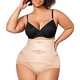 Nebility Plus Size Shapewear for Women Tummy Control Butt Lifting Panties Hi- Waist Trainer Body Shaper Short Belly Underwear