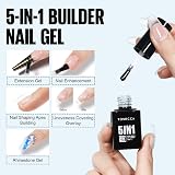 TOMICCA 5-in-1 Clear Builder Gel 15ml Crystal Nail Extension Hard Gel view 3