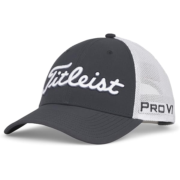 Titleist Golf Tour Performance Mesh Hat 2025 Charcoal/White at