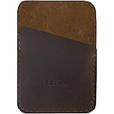 Hide & Drink, Leather Minimalist Card Holder, Holds Up to 4 Cards, Travel Organizer, Accessories, Handmade Includes 101 Year Warranty :: Bourbon Brown