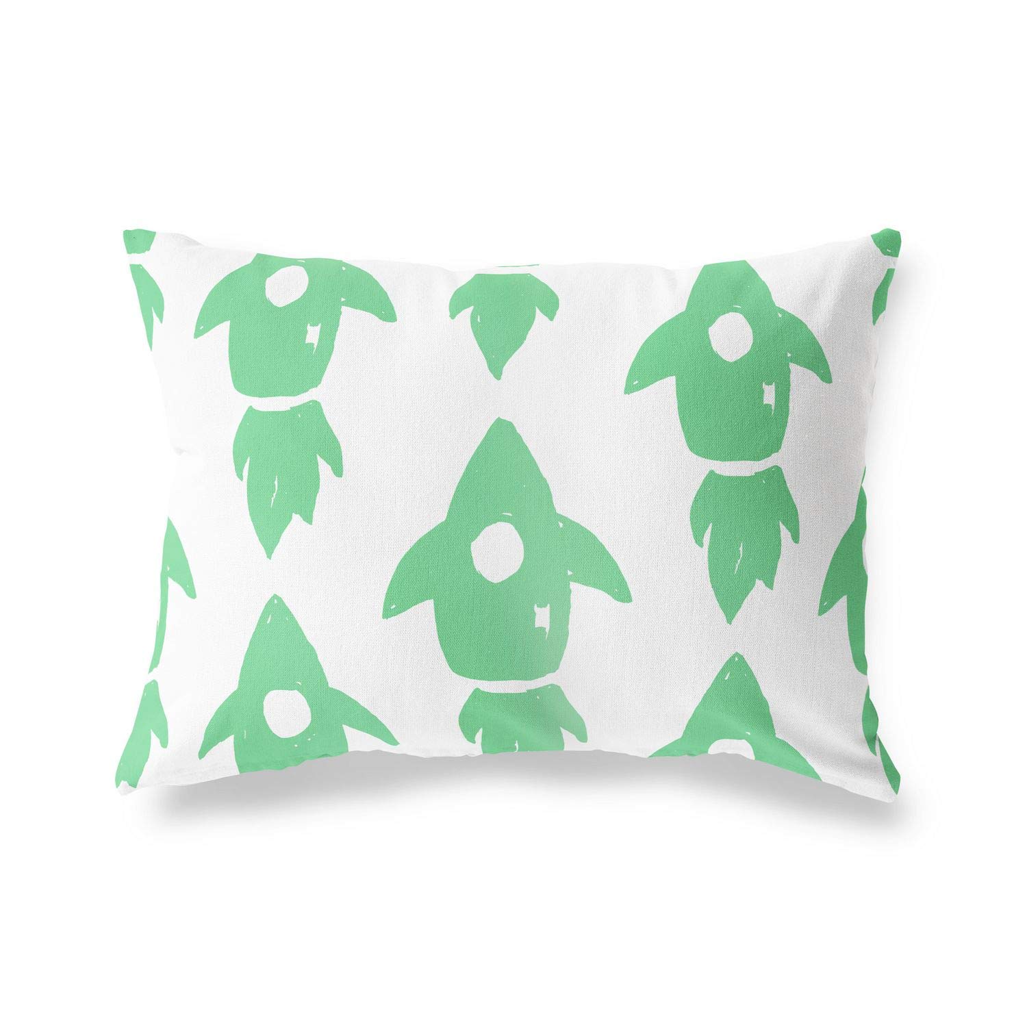 BonaMaison Decorative Cushion Cover, Petrol Green-White Throw Pillow Covers, Home Decorative Pillowcases for Livingroom, Sofa, Bedroom, Size: 45X60 Cm - Designed and Manufactured in Turkey