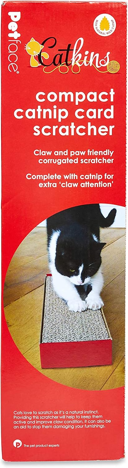 Petface Compact Catnip Card Scratcher, Provide Entertainment & Maintain Claw Condition, Red, Pack of 1 - Image 3