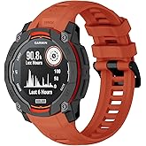 Silicone Bands Compatible with Garmin Instinct 3 Solar/Amoled 45mm 50mm Band, 22mm 26mm Rugged Silicone Sport Band for Garmin Instinct 2/Solar/Esports/Tide/Tactical/E 45mm Women Men