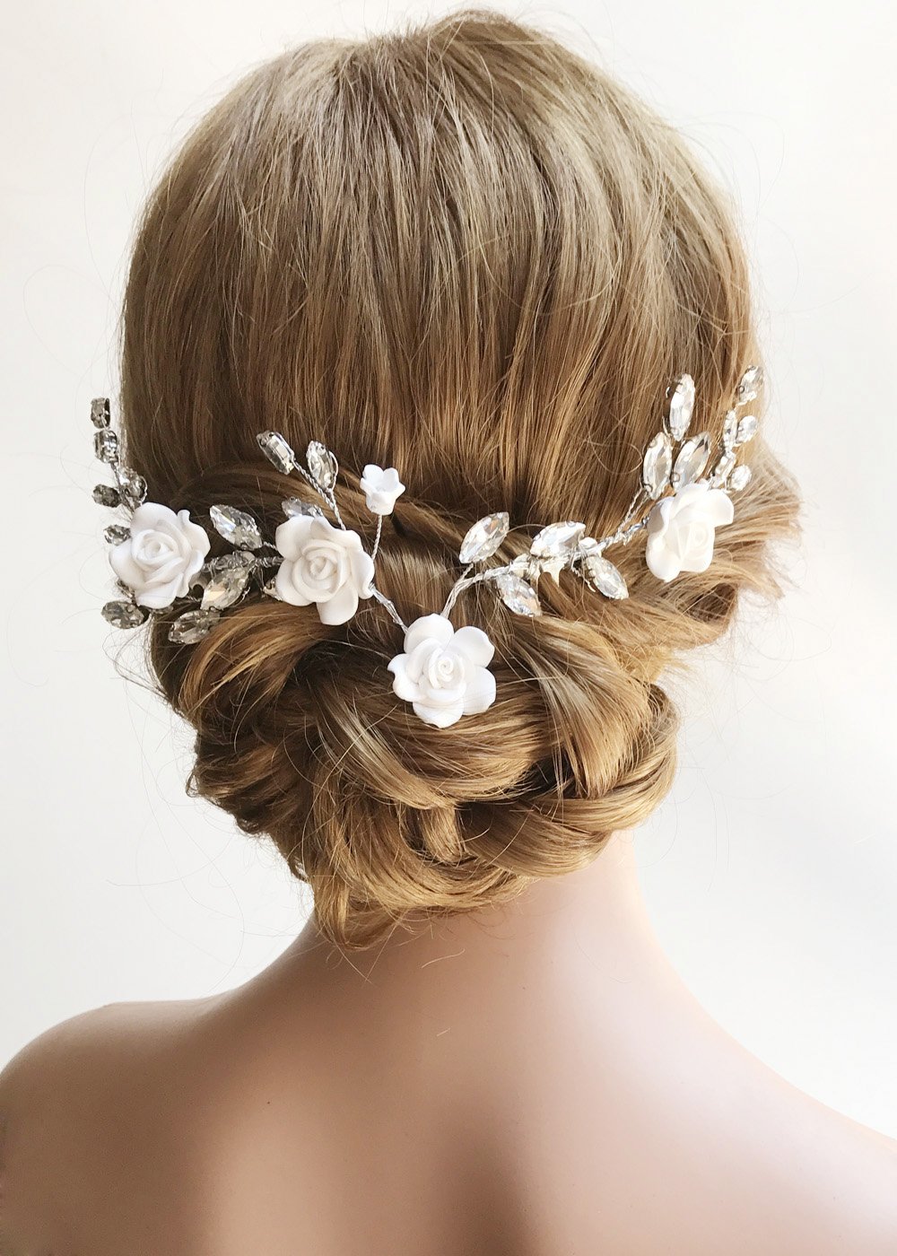 Amazon Com Missgrace Crystal Bridal Flower Headband Comb Wedding