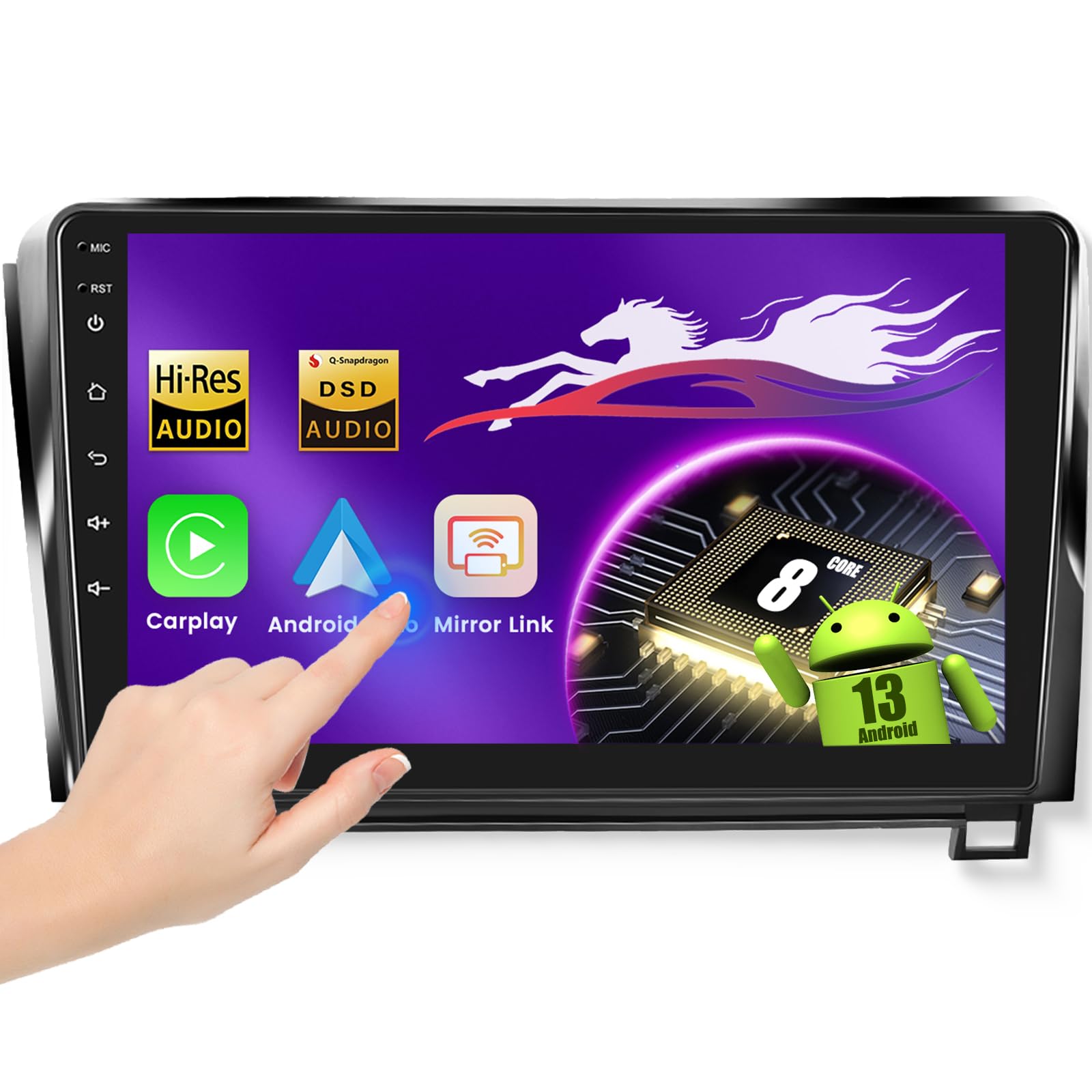 Photo 1 of [Qualcomm 8-core 4+64GB] Wireless Carplay Car Stereo for Toyota Tundra 2007-2013/Toyota Sequoia 2008-2019 with 10.1-Inch Touchscreen, Android 13 Car Radio BT5.1/DSP/Hi-Res Audio/WiFi/SWC/GPS/OTA