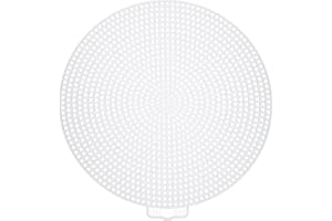MECCANIXITY 5pcs 6" Plastic Mesh Canvas Sheet 13 Count Round Needlepoint Blank Canvas for Embroidery Knit Crochet Acrylic Yar