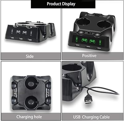 Buy Vtone 4 In 1 Controller Charging Dock Station For Psmove And Ps4 Usb Four Seater Charger For Playstation4 And Ps4 Vr Gamepad Online In Indonesia B08dncnp1z