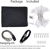 HanYun 8 Corner Bed Canopy with 100 LED Lights Black Mesh 4 Door 86x79x98 in view 5