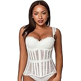 Mesh Corset Waist Trainer for Women - Underbust Corset Lace Up - Waist Cincher Shapewear - Body Shaper