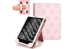 Cute Stand eReader Case with Hand Strap,Compatible with 7" Kindle Paperwhite 12th(2024)/11th(2021) Gen 6.8",Pink Ebook Cover 