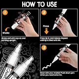 Maqhpu White Chalk Pens for Blackboards 6 Pack with 45 Labels 1/3/6 mm view 6