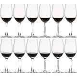UMI UMIZILI 12 Ounce - Set of 12, Classic Durable Red/White Wine Glasses For Party