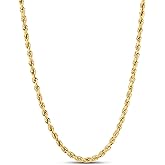 SHOP WGS Italian Real 10K Solid Yellow Gold Rope Chain Necklace for Men & Women Radiant Diamond Cut with Lobster Claw Clasp 10K Real Gold Jewelry (1.5mm, 2mm, 2.5mm, 3mm, 3.5mm, 4mm)