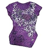 Emo Grunge Shirts Y2k Goth Short Sleeve Tops 2000s Harajuku Fashion Mcbling Vintage Graphic Streetwear Women Tops