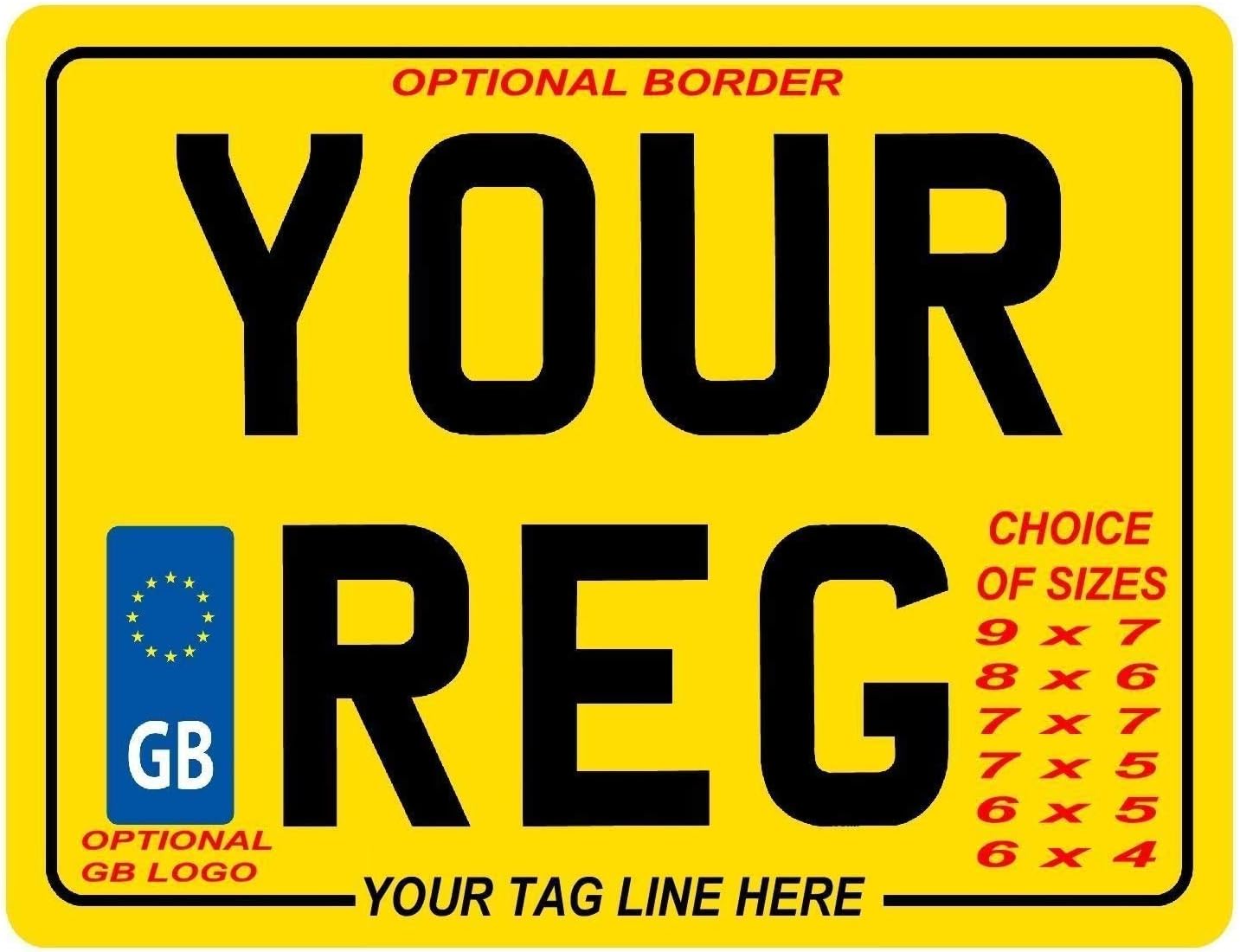 UK style MOTORCYCLE REAR NUMBER PLATE ≈ nonlegal show plates with