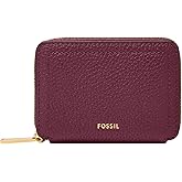 Fossil Women's Logan Leather Zip Card Case Wallet With Keychain for Women
