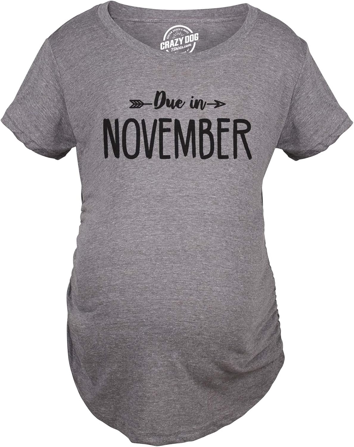 Maternity Due In November Funny T Shirts Pregnant Shirts Announce Pregnancy Month Shirt At Amazon Women S Clothing Store