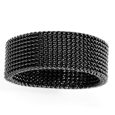 Daesar Ring Silber 925 Herren Damen Hochglanzpoliert Gewebte Rund Partnerring Ehering Ring Silber/Schwarz