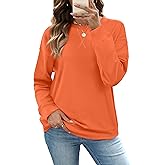 RUMIA Women's Crew Neck Sweatshirt Loose Pullover Long Sleeve Shirts Soft Tops for Women Fall Clothes 2025