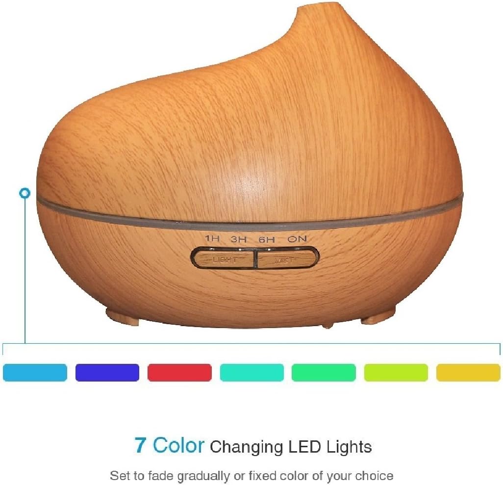 SHEY Aromatherapy Essential Oil Diffuser Ultrasonic Air Purifier Cool Mist Humidifier with 7 Beautiful LED Lights