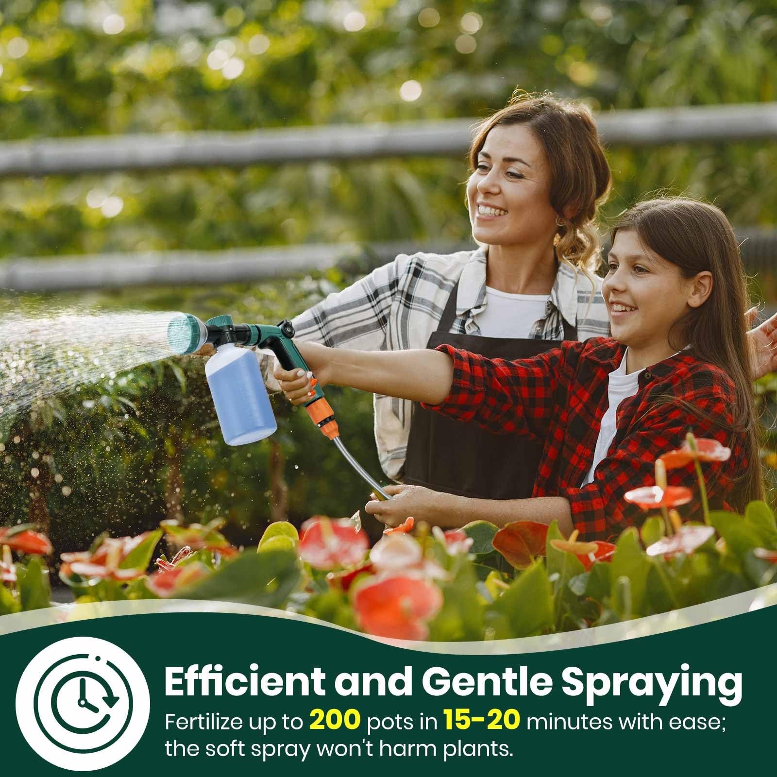 VENETIO 8-Dial Lawn and Garden Feeder Pro with Quick Connect Fittings for Uniform Fertilizing & Watering Plants | Precision Hose Nozzle Sprayer for Liquid Fertilizer, Car/Dog Wash Soap, 16oz Bottle