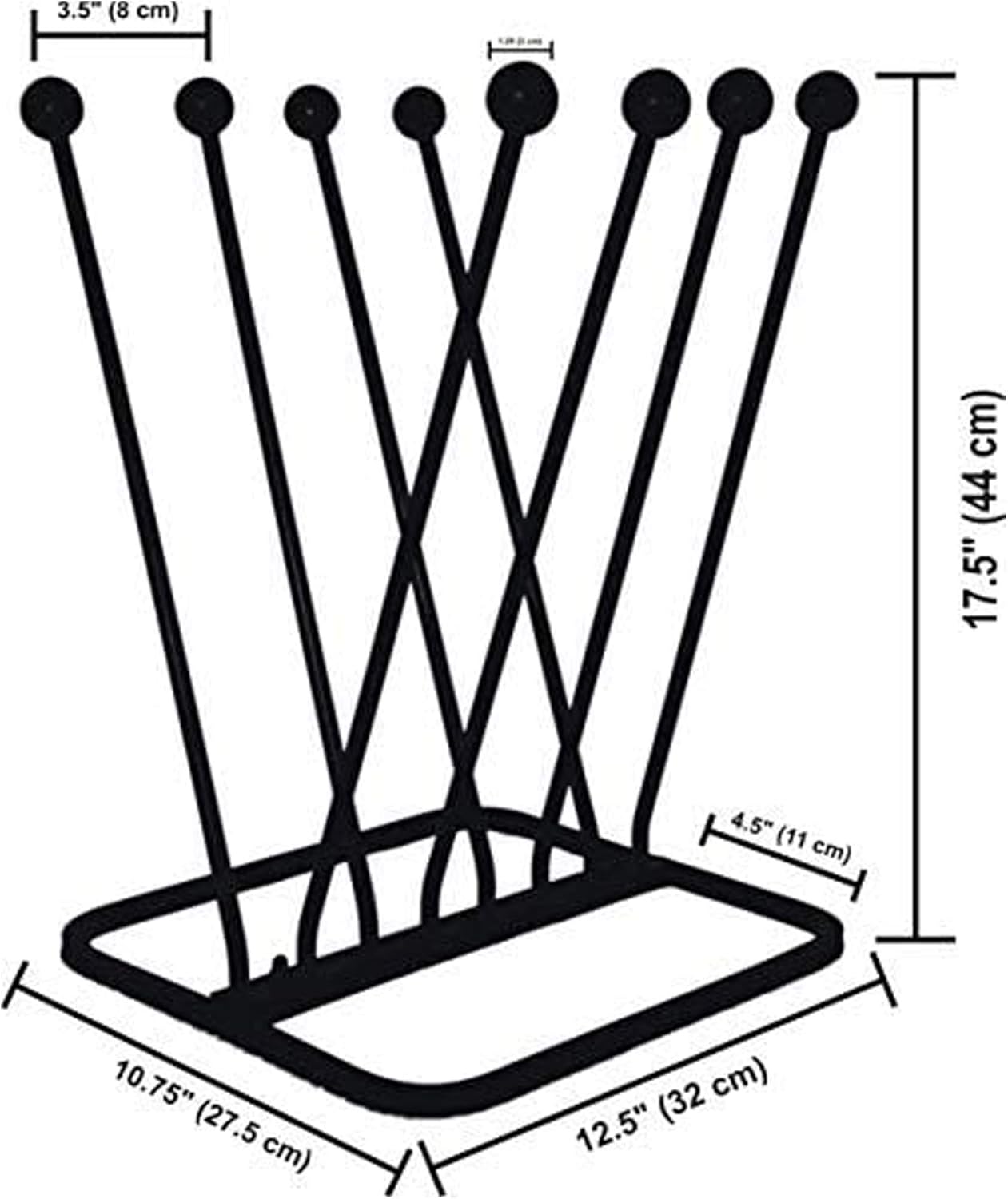 ARSUK Welly Boot Rack, Metal Wellington Boots Stand Outdoor, Cast Iron and Rustproof Wellies Storage Racks & Holder - Image 3