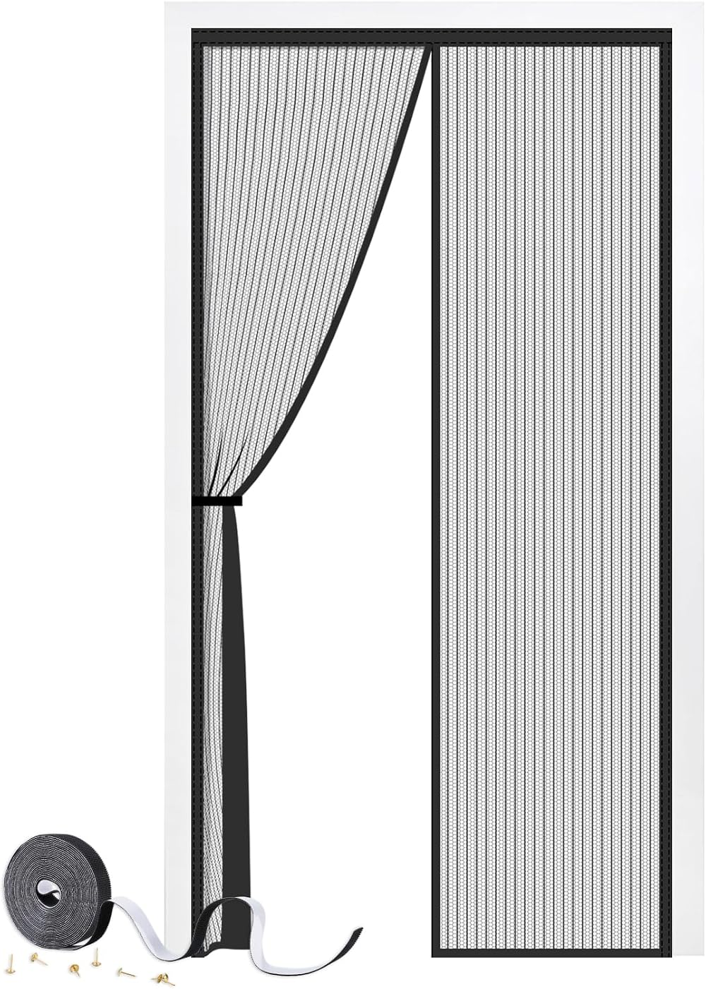 SMALUCK Magnetic Door Screen 80x200 cm Heavy Duty Mesh with Magnets