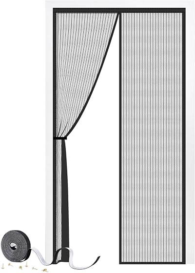 SMALUCK Magnetic Door Screen 80x200 cm Heavy Duty Mesh with Magnets