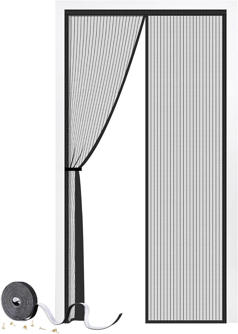 SMALUCK Magnetic Door Screen 80x200 cm Heavy Duty Mesh with Magnets