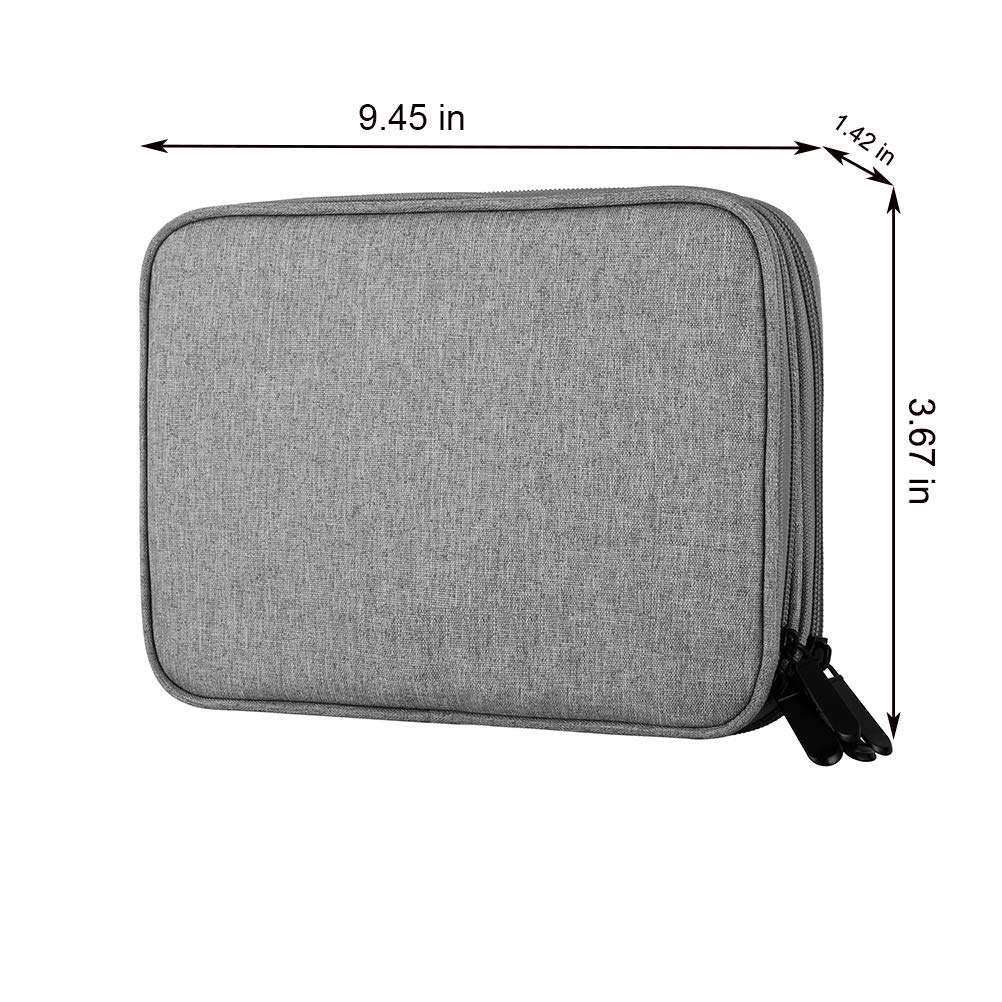 Supfox Dual Layer Electronic Organizer,Waterproof Cable Handbag 2 Layer Travel Gear Organizer Electronics Accessories Cord Tablet Handbag Pouch (Grey)