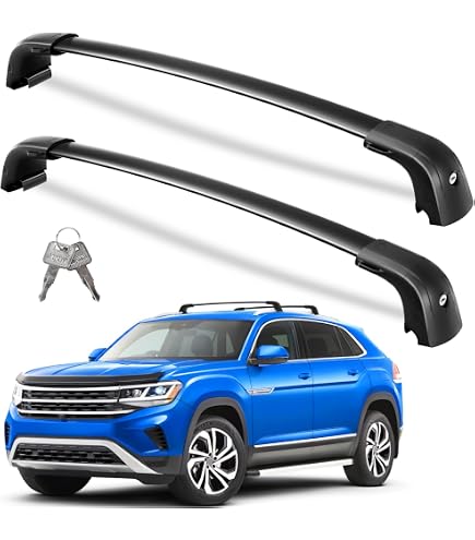 Vw Atlas Cross Bars Aluminum Cargo Rack 150lb Capacity Roof Rack Cross Bars For Volkswagen Atlas 2017-2025 - Aluminum Cargo Bars For Raised Side Rails Roof Cargo System