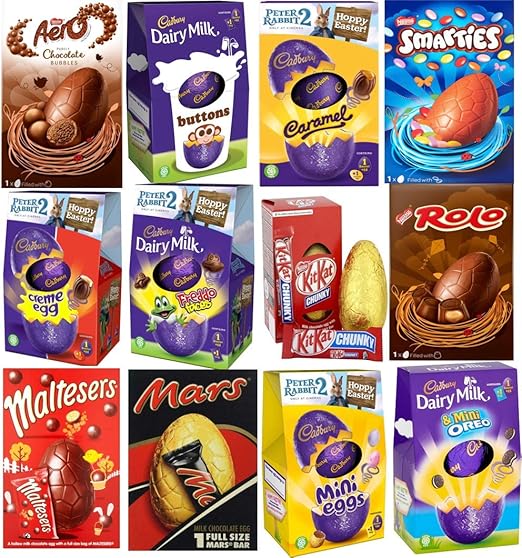 Cadbury Nestle Chocolate Easter Egg Bundle Pack of 3 Assorted (122g