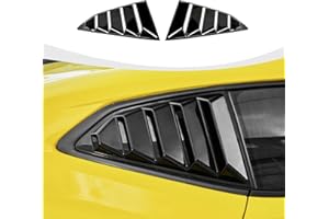 RAZPOY for Camaro Rear Side Window Louvers Compatible with Chevrolet Camaro 2017-2023, Black