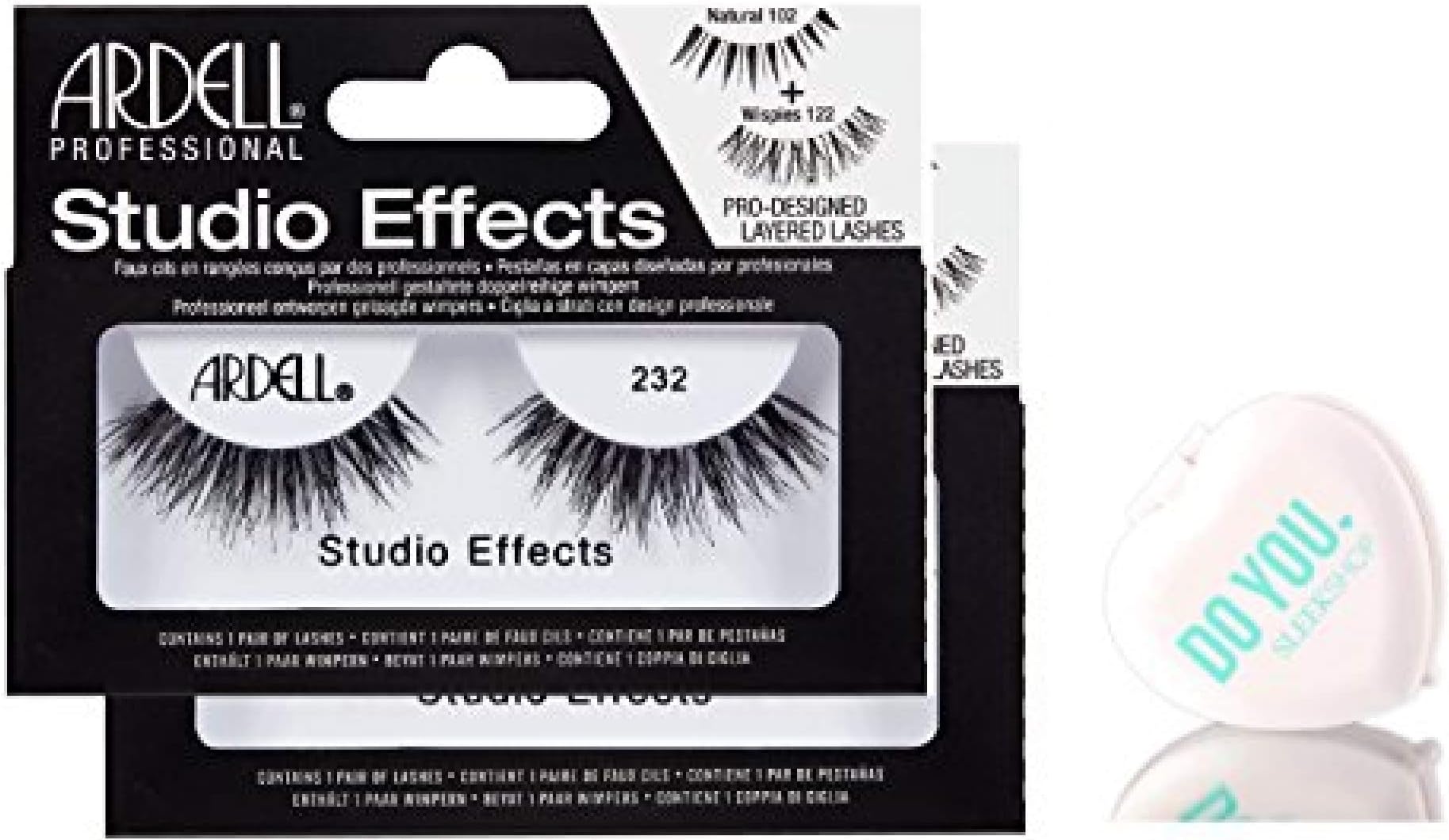 Ardell Professional STUDIO EFFECTS Custom Layered Lashes, 2-pack (with Sleek Compact Mirror) (232 (2-pack))