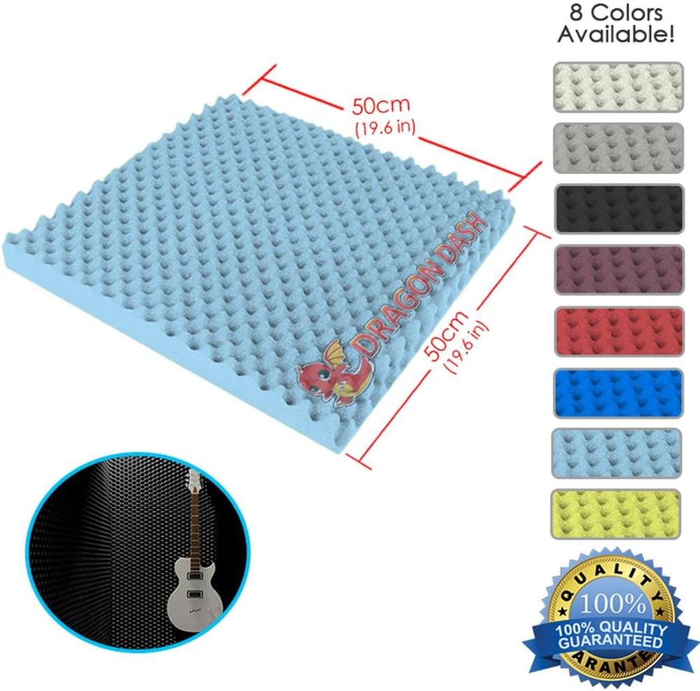 Arrowzoom 1 Piece 50 X 50 X 3 cm Baby Blue Convoluted Egg Crate Acoustic Home Studio SoundproTreatment Accessories Foam Wall Panel Tiles SD1052 (BABY BLUE)