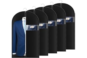 Olyzer 40" Garment Bags for Hanging Clothes, Suit Covers Bags for Closet Storage with Clear Window, Suit Protector for Travel