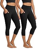 ODODOS 2-Pack High Waist Workout Capris with